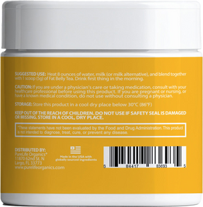 Flat Belly Tea back label with usage instructions