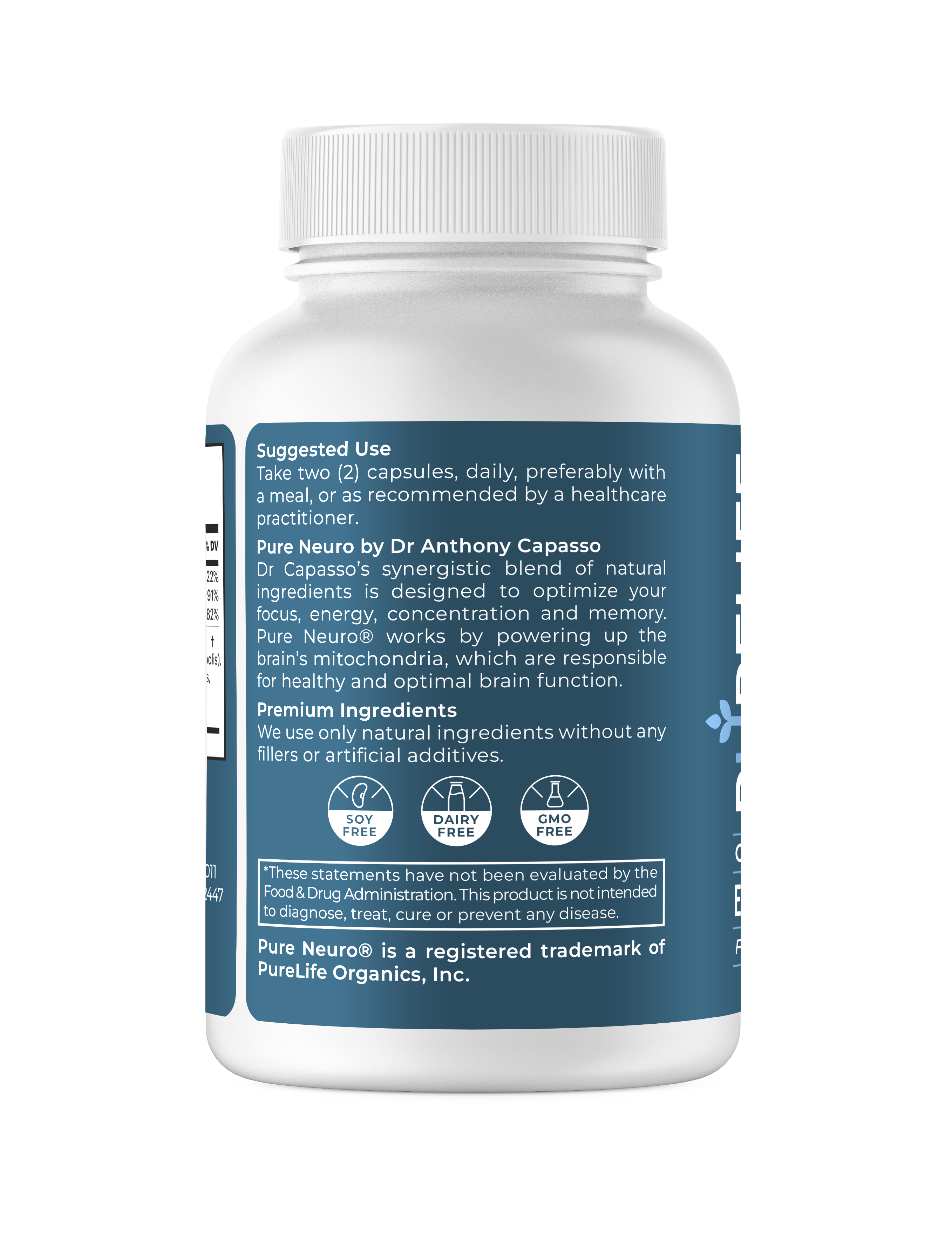 Pure Neuro- Blend of natural ingredients to optimize focus, energy, concentration and memory.